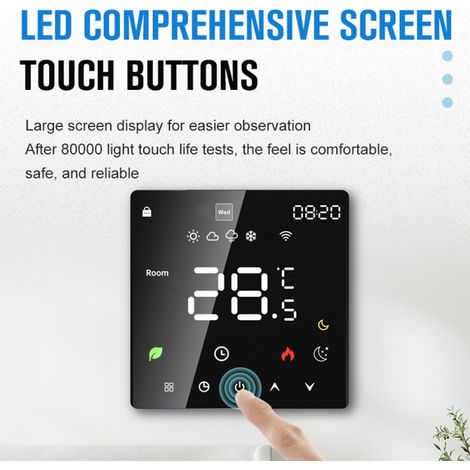 Thermostat intelligent avec écran LCD et fonction programmable hebdomadaire pour chauffe-eau électrique (1/5)