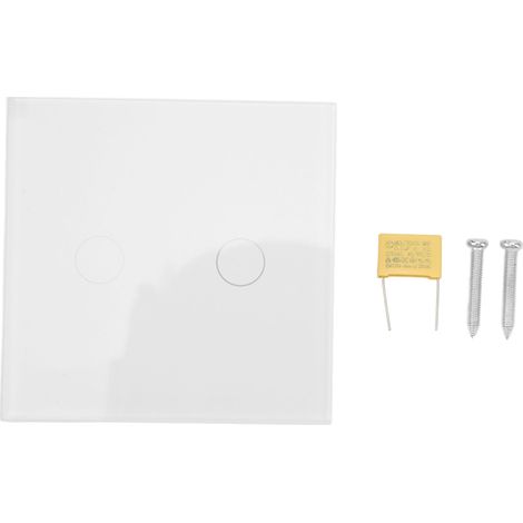Ortviai Interrupteur mural tactile intelligent 2 voies en ABS blanc – commande lampe sans fil, design épuré et installation facile