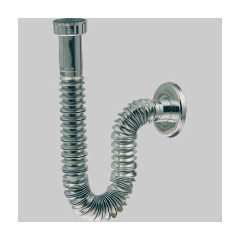 TUBO ESTENSIBILE E FLESSIBILE CROMATO CON ROSONE 1" x 26