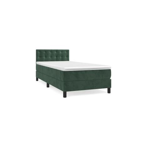 Sommier à lattes de lit avec matelas Vert foncé 90x200 (1/5)