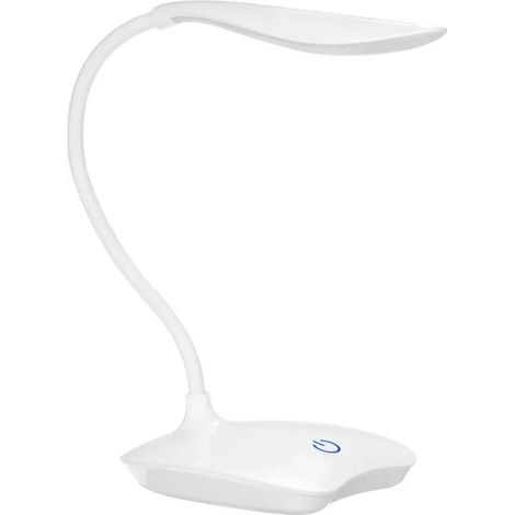 LED-Schreibtischlampe mit drei Helligkeitsstufen, berührungsempfindlichem, um 360 Grad drehbarem Kopf, wiederaufladbar, für Augenschutz - Crezuo