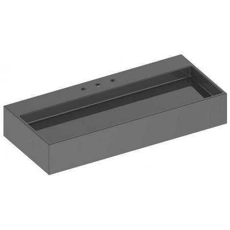 Lavabo en céramique Edition 90 gris ardoise avec 3 trous KEUCO