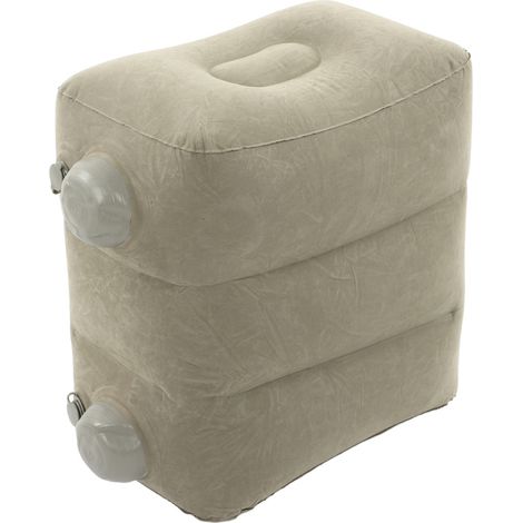 Coussin gonflable pour pieds, circulation sanguine, fatigue, PVC floqué, repose-pieds voyage, gris foncé (1/5)