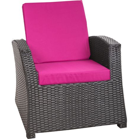 Coussins de chaise en résine tressée 56x52x7cm Lot de 4 coussins de chaise rotin, Coussin de fauteuil de jardin Rose, Coussin dossier extérieur (1/5)