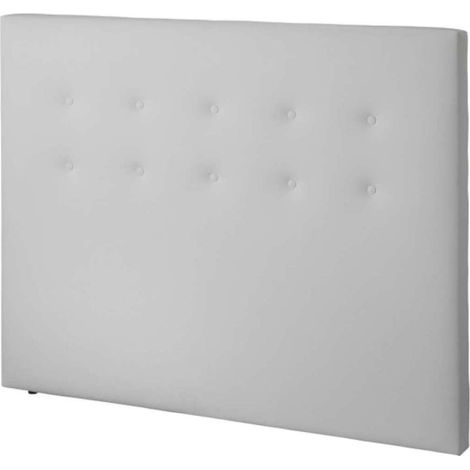 Cabecero Milan tapizado en polipiel blanco. 125 cm (alto), 160 cm (ancho), 7 cm (fondo). (1/2)