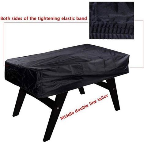 Housse de Protection - Table de Babyfoot - Oxford Résistant - Imperméable Anti-UV Anti-Poussière - Noir - 163 x 115 x 48 cm (1/4)