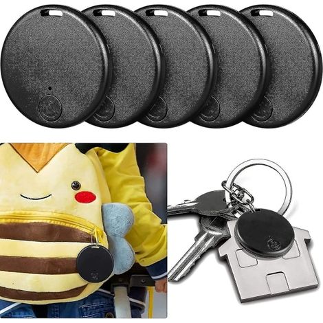 5er-Pack tragbarer GPS-Tracker, Handyortung, intelligentes Anti-Verlust-Gerät, App-Steuerung, schwarz