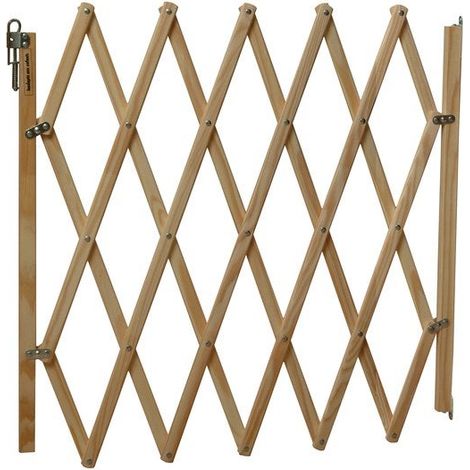 Nordlinger – Barrière pour chien extensible 110cm – Bois brut – Hauteur 84cm – Barrière de sécurité animaux Stopfix