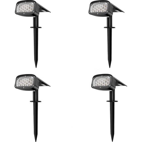 Spot Solaire Extérieur, 34 LEDs Lampe Solaire Extérieure Jardin Etanche, Projecteur Solaire 2-en-1 Installation 3 Modes pour Chemin Patio Allée , 4 pièces- (1/5)