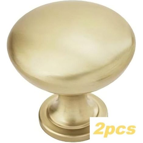 Set mit 2 champagnergoldenen Schrankknöpfen, 32 mm Durchmesser (1/4)