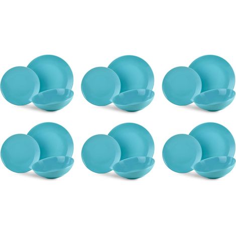 Fade Carioca azzurro servizio piatti 18 pezzi Stoneware