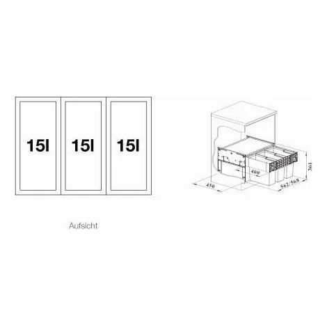 Accesorio de almacenamiento blanco select ii 60/3 3 cubos 15 litros (1/2)