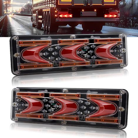 Fanale posteriore per rimorchio a LED Luci posteriori per rimorchio a LED multifunzionali 24V DC 46 Luci di stop a LED, Fanale posteriore al neon, Lampada lampeggiante dinamica per camion Caravan Van (1/5)