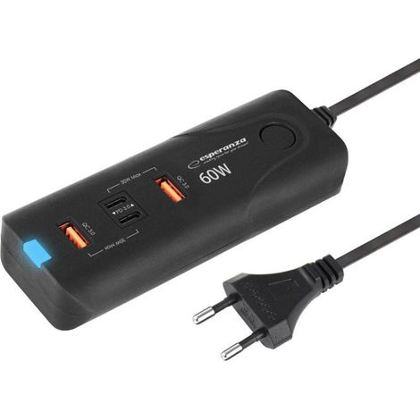 Esperanza EZC109 cargador de red 60W Negro (1/2)
