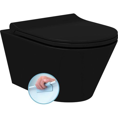 Sapho Avva - WC sospeso, Rimless, nero opaco 100314-110 (1/5)