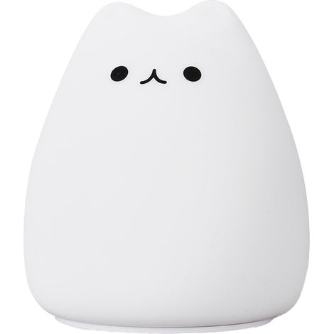 Veilleuse LED chat, lampe chat mignonne en silicone à piles pour chambre d'enfant