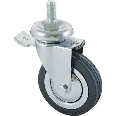 RUOTA ARREDAMENTO ART. 155BISB AVO C/FRENO 100x24 mm - fil. M12 - portata 80 kg