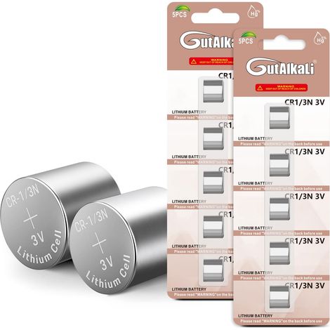 Lot de 10 piles bouton au lithium CR1/3N 3 V CR 1/3N (1/5)