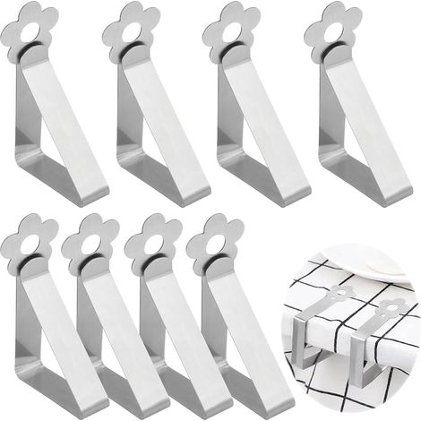 Sollbry 8 Pièces Pince Nappe Exterieur, Pinces à Nappe en Acier Inoxydable, Pince pour Nappe de Table, Attache Nappe Exterieur, Clip Nappe de Table Exterieur pour Jardin Cuisine Restaurant Mariage Fêt (1/4)