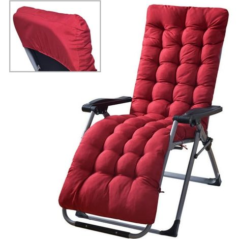 Coussin de Chaise Longue de Jardin, Matelas Transat Solaire pour Salon de Plein Air et Intérieur, Coussin de Repos Portable, Taille Standard, Lot de 2, pour Voyage et Détente Estivale (1/5)