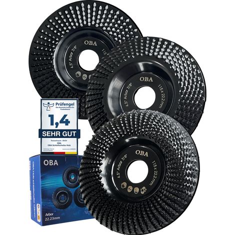 Disque Bois Meuleuse 115mm, 3 Pièces Disques de Meulage pour Façonner, Meuler et Sculpture. Roues pour Meuleuse d'angle (1/5)