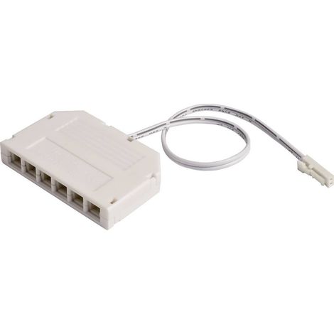 DEKO LIGHT MINI-AMP 6-FACH VT (1X STECKER, 6X BUCHSE) 20CM, 12V/24V, MAX 3A, IP20 940065 RÉPARTITEUR 6X 20 CM BLANC