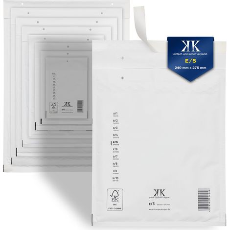 4000 Luftpolster-Versandtaschen E5 E/5 240x275mm (Außenmaß) Weiß (1/5)