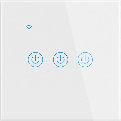 Interrupteur Mural Tactile Télécommande Intelligente sans Fil Prise en Charge de la Commande Vocale Partage de la Famille Fonction de Minuterie Fil Neutre Requis(Blanc,3Gang) (1/5)