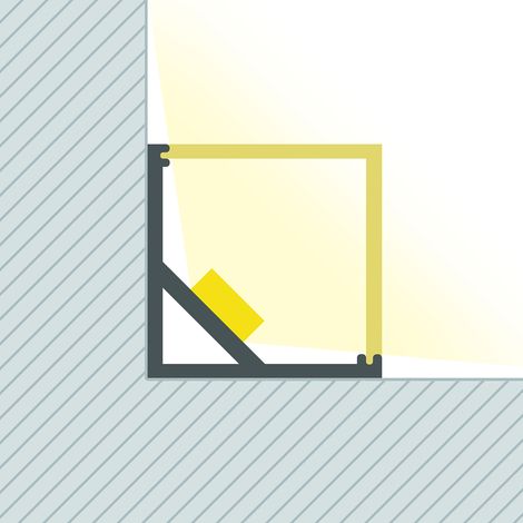 Profilé Aluminium Angle Triangulaire 2m pour Ruban LED jusqu'à 10mm Blanc 2 m Blanc translucide (1/5)