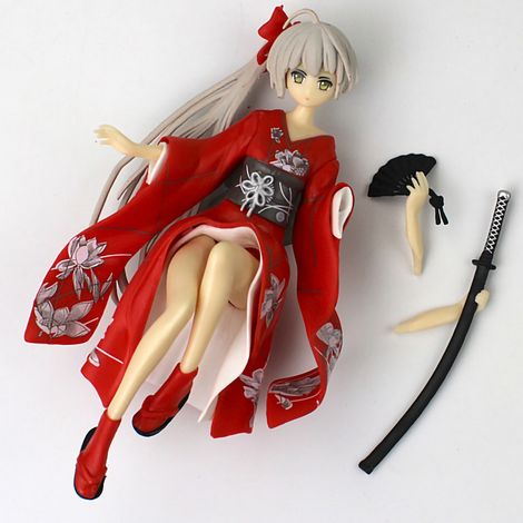 Yosuga no Sora Anime-Figur, Sora Kimono Kasugano Sora 2D, Merchandise, PC-Gehäuse im japanischen Stil, Schreibtischdekoration, Sora Girl Schwertfächer: rot (1/5)