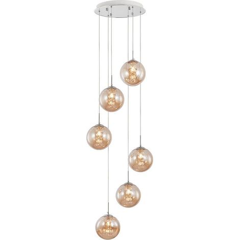 Suspension décorative 6xG9 10W – Design métal Ambre (1/3)