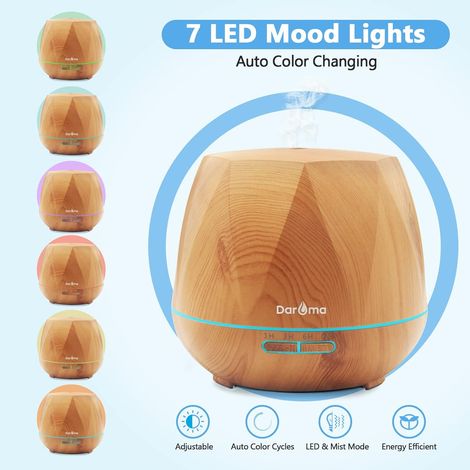 Diffuseur d'arômes ultrasonique 550ml, télécommande, lumières LED d'ambiance et arrêt automatique programmable (1/5)