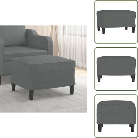 Fußhocker Dunkelgrau 60x50x41 cm Stoff - Polsterhocker - Grau - Sitzsack - Fußablage - Wohnzimmer Deko (1/5)