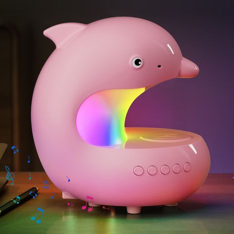 Lampe de chevet rechargeable avec chargeur sans fil 15W, rose, plastique, RGB (1/5)
