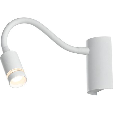 "Applique LED KEPLER in metallo bianco con braccio flessibile 3W 3000K (luce calda)" (1/2)