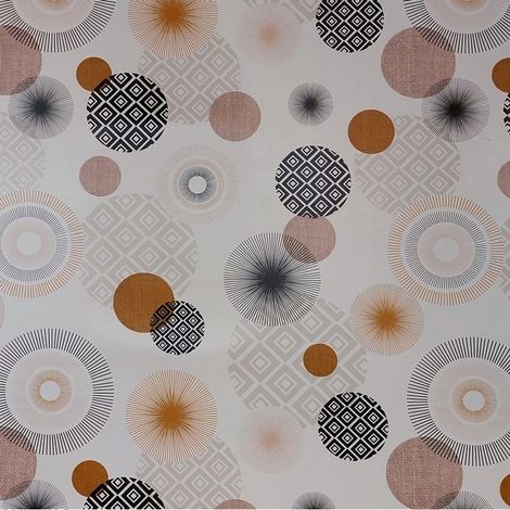 Nappe très épaisse imprimée, protège table Type Gomme 2mm Tailles et Motifs au Choix, Nappe Anti-Tache madeinnature - 140 x 500cm - Zoya noir. (1/5)