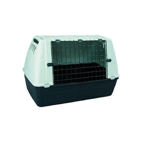 Porte-chien en re'sine et grille me'tallique cm100x60x65h pour chiens approuve'