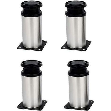 Pieds de meuble ronds réglables en métal, support pour canapé-lit ou meuble de rangement (1/5)