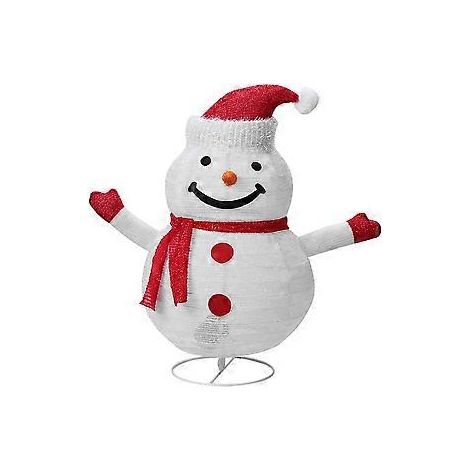 Leuchtendes Schneemann-Kunstwerk, stehende, beleuchtete Schneemann-Dekoration mit energieeffizienten LED-Lampen für weihnachtliche Stimmung im Innen- und Außenbereich