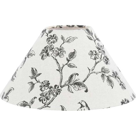 Abat-jour oiseaux sur branches imprimés – Toile 55% coton 45% polyester – Diamètre 25 cm – Hauteur 15 cm – Pour ambiance douce et poétique – Stof (1/2)