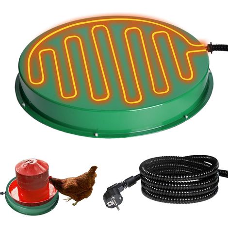 Plaque Chauffante pour Abreuvoir à Poules avec Thermostat Ø31cm, Mètal Plaque Chauffante pour Abreuvoir à Volailles Protection Antigel (1/5)