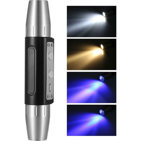 Lampe torche professionnelle haute puissance DX4 à quatre sources lumineuses pour l'identification des pierres et du jade, l'expertise des bijoux, rechargeable, ultra-lumineuse, batterie intégrée (1/5)
