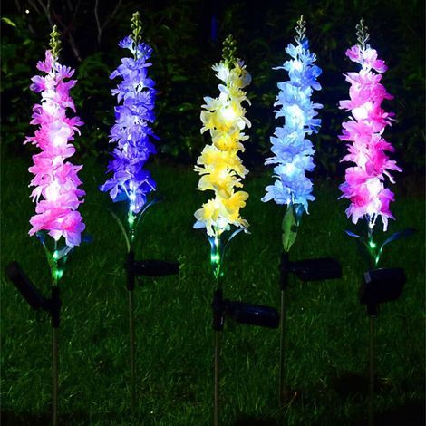 Veilleuse solaire violette Jacenvly, lampe LED murale à une tête, idéale pour les terrasses, les salons et les fêtes - Cadeau violet (1/5)