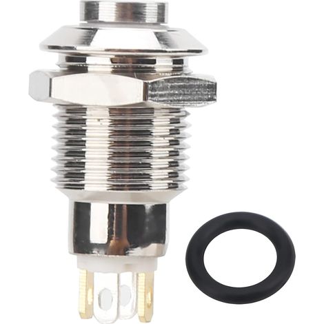Interrupteur à bouton-poussoir en métal de 10 mm, interrupteur de démarrage autobloquant étanche avec lumière 3 V (Bleue) (1/5)