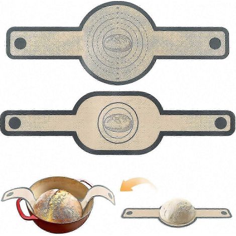 Tapis de cuisson en silicone pour pain, lot de 2, pour cocotte en fonte, en silicone pour pain au levain (1/5)