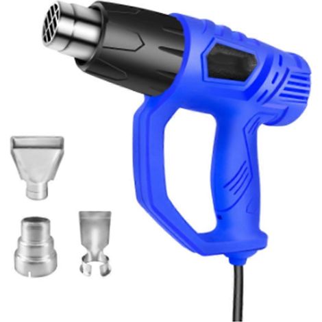 Pistolet à air chaud à trois buses, température réglable, compatible avec le bricolage, le décapage de peinture, le rétrécissement et le séchage d'objets en PVC, etc., prise standard européenne. (1/5)