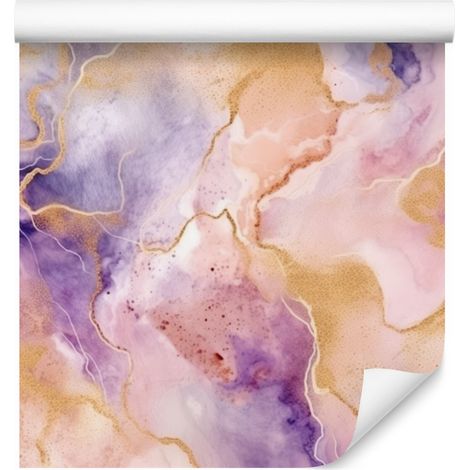 Papier peint crème et corail pour salon et chambre 50x1000 cm (1/5)