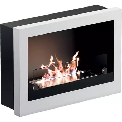 biocamino da parete e incasso tecno air system treviso bianco 65x18x45 cm (1/4)