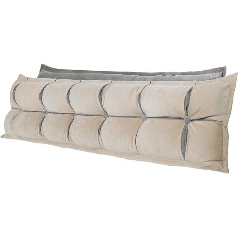 VERCART Rückenkissen Bett 2 Schichten, Lesekissen für Bett Und Sofa, Beige, 200 cm