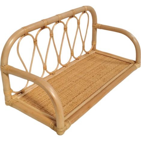 Etagère murale L. 55 cm en rotin naturel angles arrondis - HAZEL (1/5)
